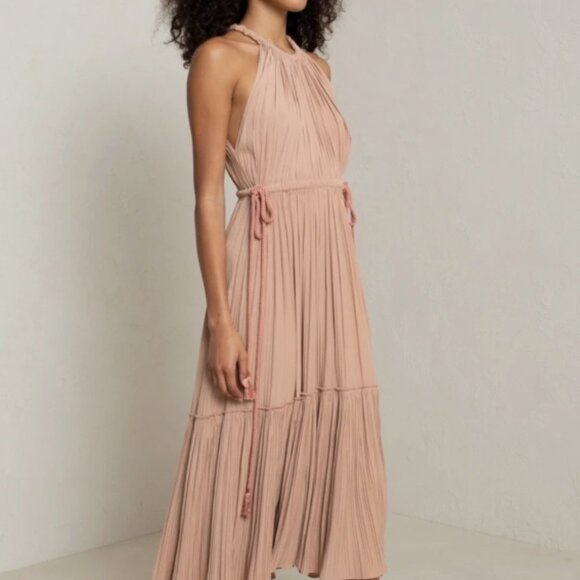 halter top chiffon dress Black Halter Neck Chiffon Evening Dress,Backless Prom Dress,Romantic Evening Dress PD00103, US6 / Blush Pink main image 0